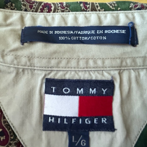 4- Tommy Hilfiger Large Men’s Long Sleeve Buttoned Up Shirts Collared Plaid Red - Picture 4 of 15